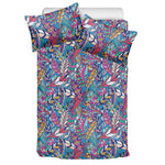 Boho Feather Pattern Print Duvet Cover Bedding Set