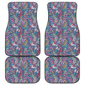 Boho Feather Pattern Print Front and Back Car Floor Mats