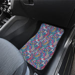 Boho Feather Pattern Print Front and Back Car Floor Mats