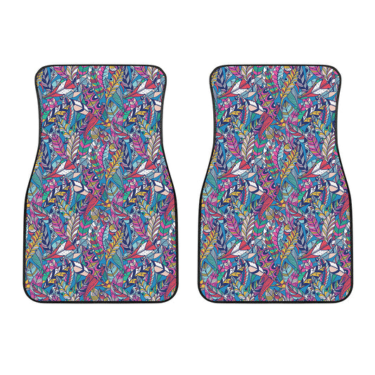 Boho Feather Pattern Print Front Car Floor Mats