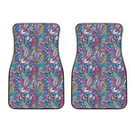 Boho Feather Pattern Print Front Car Floor Mats