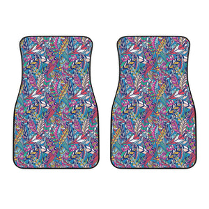 Boho Feather Pattern Print Front Car Floor Mats