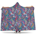 Boho Feather Pattern Print Hooded Blanket