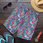 Boho Feather Pattern Print Men's Shorts