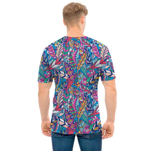 Boho Feather Pattern Print Men's T-Shirt