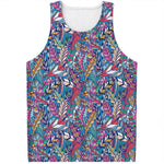 Boho Feather Pattern Print Men's Tank Top