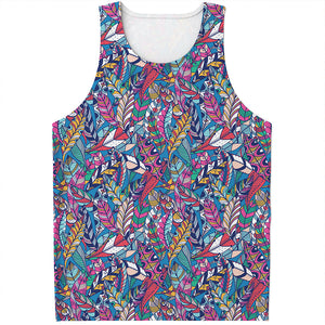 Boho Feather Pattern Print Men's Tank Top