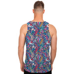 Boho Feather Pattern Print Men's Tank Top