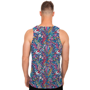 Boho Feather Pattern Print Men's Tank Top