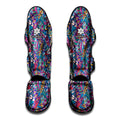 Boho Feather Pattern Print Muay Thai Shin Guards
