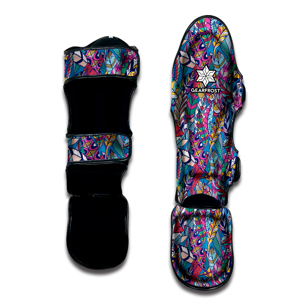 Boho Feather Pattern Print Muay Thai Shin Guard