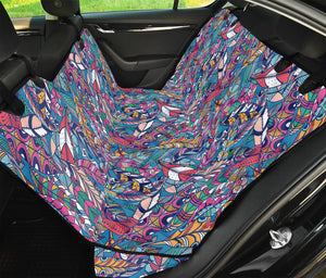 Boho Feather Pattern Print Pet Car Back Seat Cover