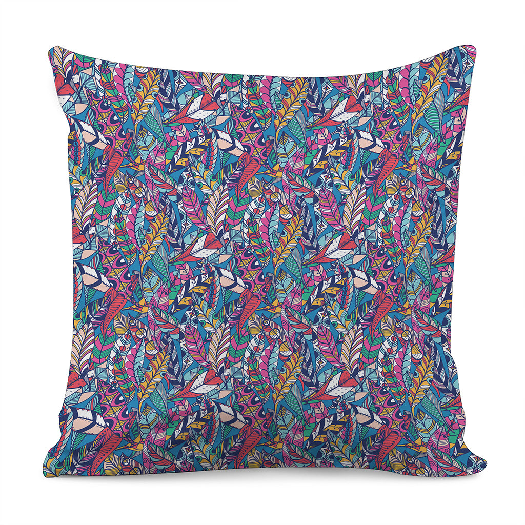 Boho Feather Pattern Print Pillow Cover