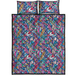 Boho Feather Pattern Print Quilt Bed Set