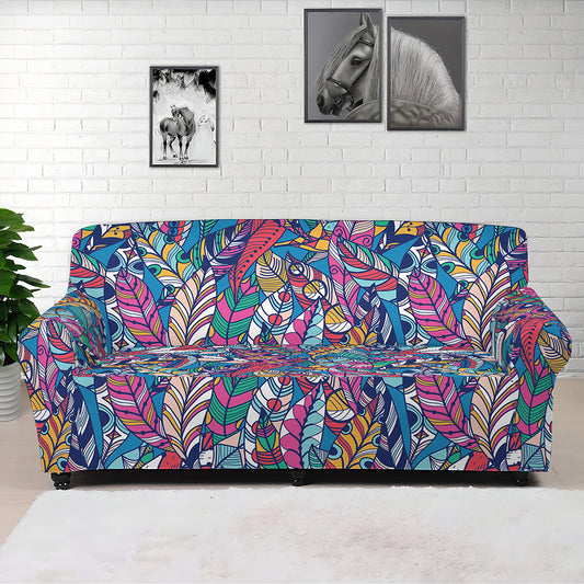 Boho Feather Pattern Print Sofa Cover