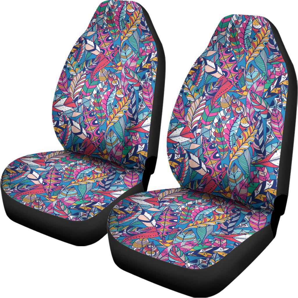 Boho Feather Pattern Print Universal Fit Car Seat Covers