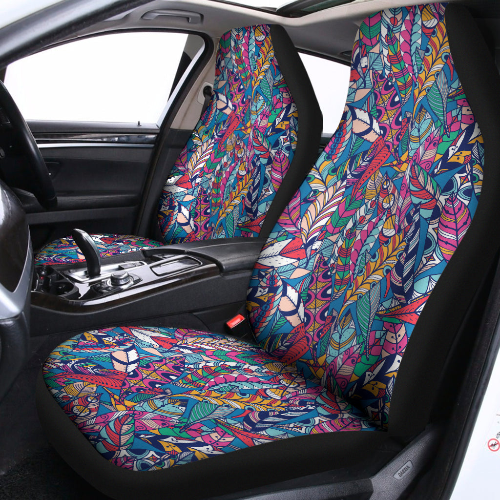 Boho Feather Pattern Print Universal Fit Car Seat Covers
