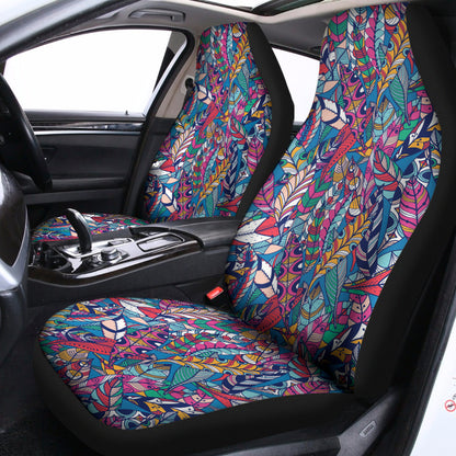 Boho Feather Pattern Print Universal Fit Car Seat Covers