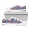Boho Feather Pattern Print White Low Top Sneakers