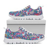 Boho Feather Pattern Print White Sneakers