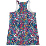Boho Feather Pattern Print Women's Racerback Tank Top