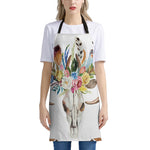 Boho Floral Deer Skull Print Apron