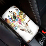 Boho Floral Deer Skull Print Car Center Console Cover