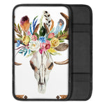 Boho Floral Deer Skull Print Car Center Console Cover