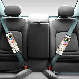 Boho Floral Deer Skull Print Car Seat Belt Covers