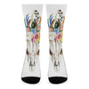 Boho Floral Deer Skull Print Crew Socks