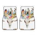 Boho Floral Deer Skull Print Front Car Floor Mats