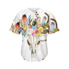 Boho Floral Deer Skull Print Men's Baseball Jersey