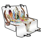 Boho Floral Deer Skull Print Pet Car Back Seat Cover