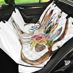 Boho Floral Deer Skull Print Pet Car Back Seat Cover