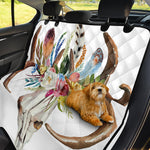 Boho Floral Deer Skull Print Pet Car Back Seat Cover