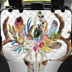 Boho Floral Deer Skull Print Pet Car Back Seat Cover