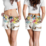 Boho Floral Deer Skull Print Women's Shorts