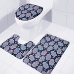 Boho Hamsa Pattern Print 3 Piece Bath Mat Set