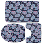 Boho Hamsa Pattern Print 3 Piece Bath Mat Set