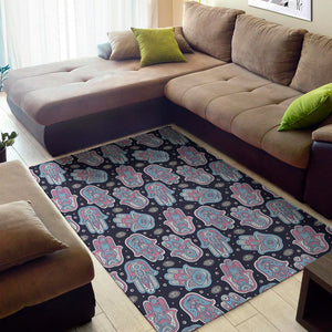 Boho Hamsa Pattern Print Area Rug