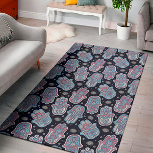 Boho Hamsa Pattern Print Area Rug