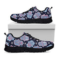 Boho Hamsa Pattern Print Black Running Shoes