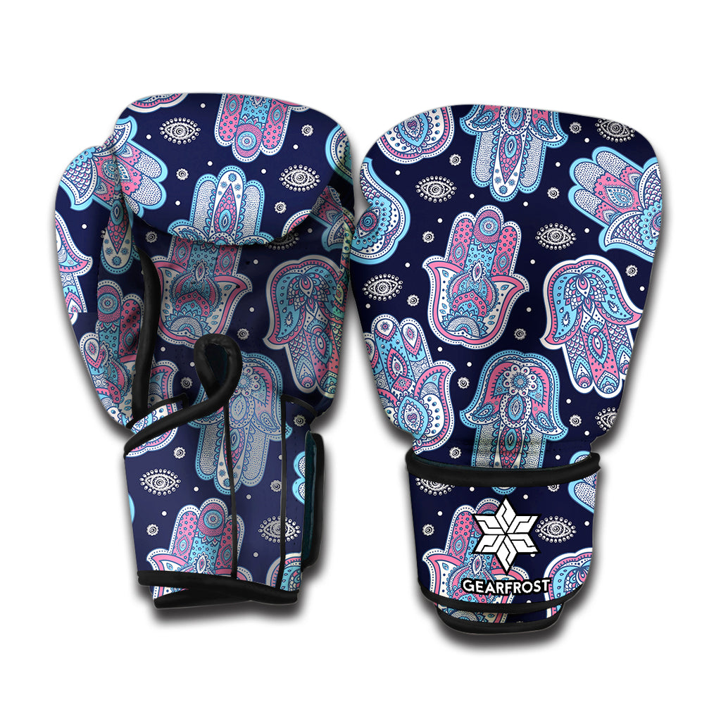 Boho Hamsa Pattern Print Boxing Gloves