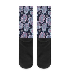 Boho Hamsa Pattern Print Crew Socks