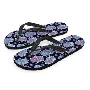 Boho Hamsa Pattern Print Flip Flops