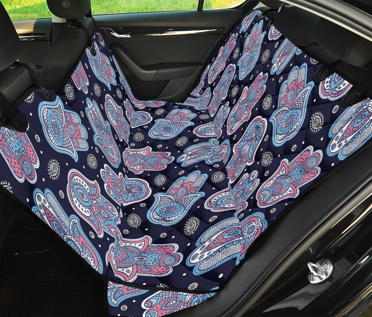 Boho Hamsa Pattern Print Pet Car Back Seat Cover