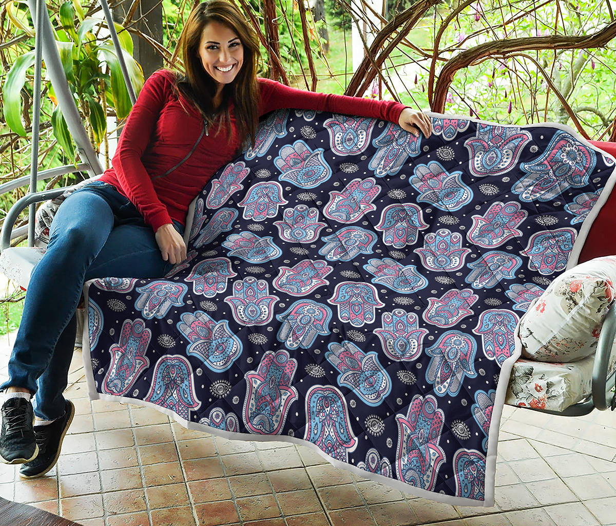 Boho Hamsa Pattern Print Quilt
