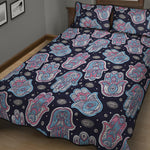 Boho Hamsa Pattern Print Quilt Bed Set