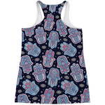 Boho Hamsa Pattern Print Women's Racerback Tank Top