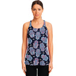 Boho Hamsa Pattern Print Women's Racerback Tank Top